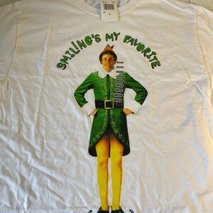 Elf Movie Smiling's My Favorite T-Shirt NWT MEDIUM, Fruit Of The Loom (E8)